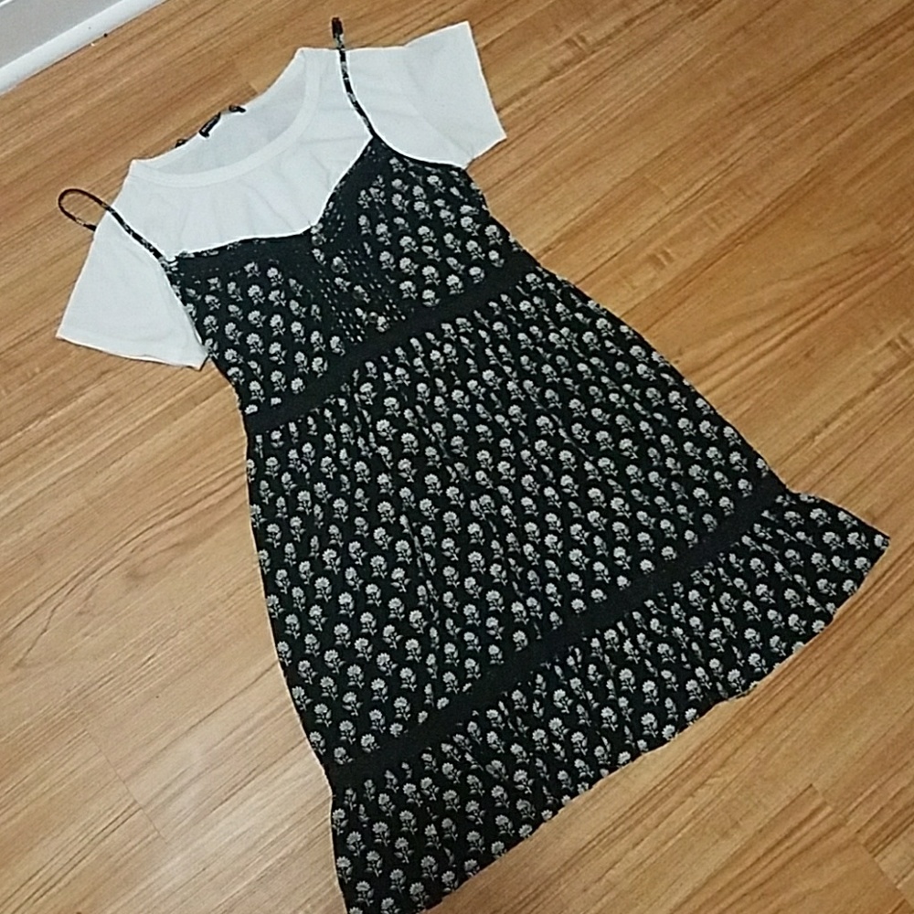 Black and white mini sundress